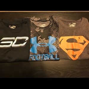 Three under armor t-shirts boys youth large